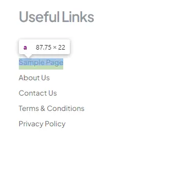 Divi Menu Module Anchor Link Clickable Area - Before