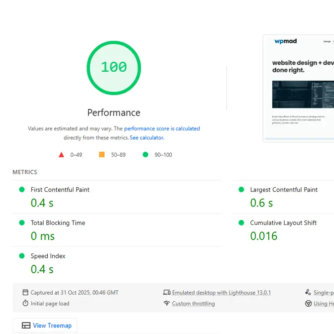 Website Performance Optimisation - 100 Google PageSpeed Score